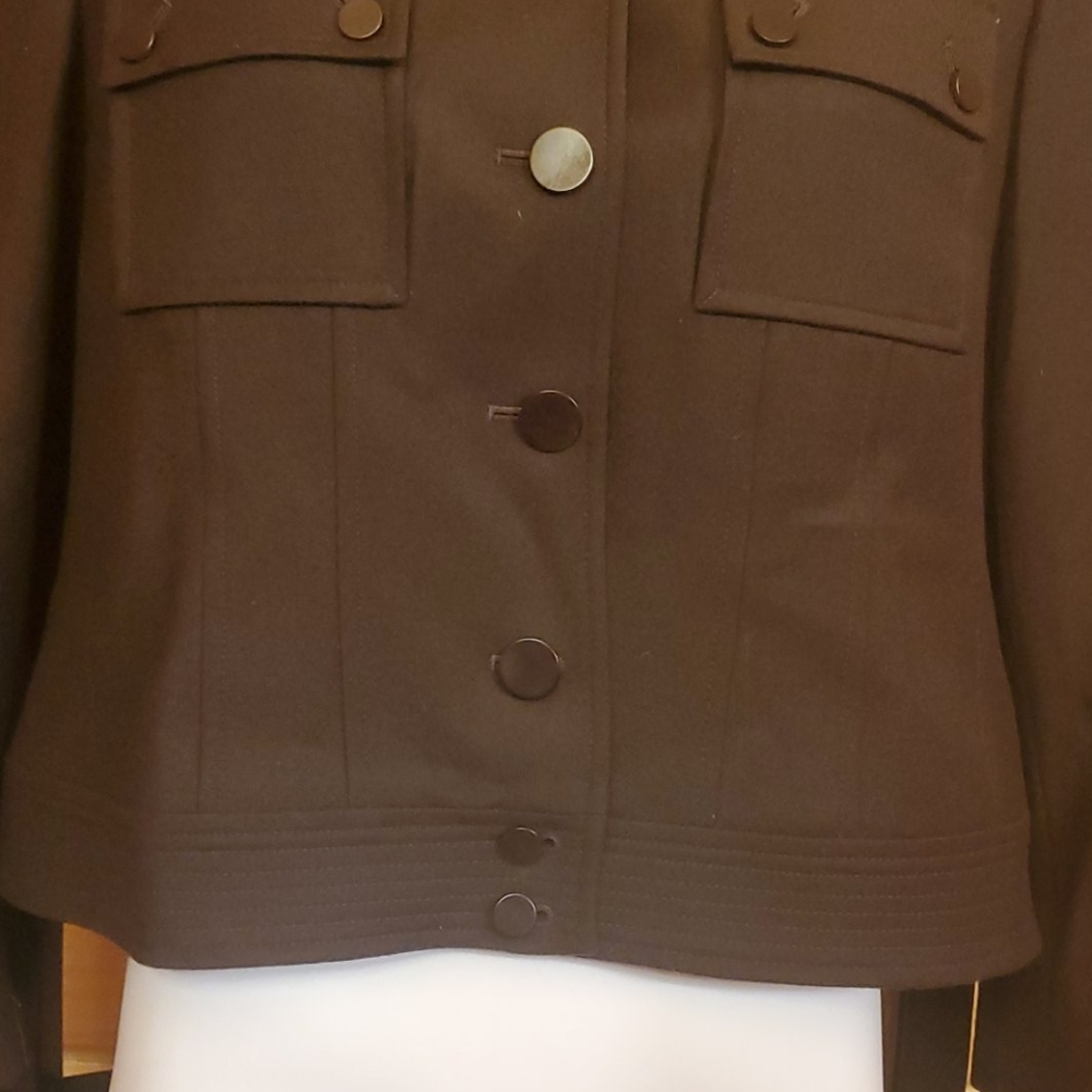 NEW Talbots Petites Brown Wool Military Jacket - Picture 5 of 12